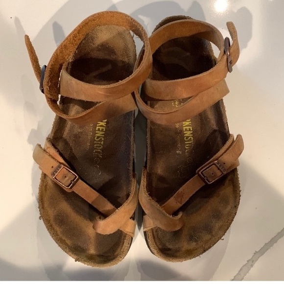 Birkenstock Shoes Rare Antique Brown Yara Ankle Wrap Birkenstock